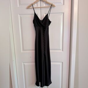 Gorgeous Zara Long Silky Dress with Button Detail and Slit